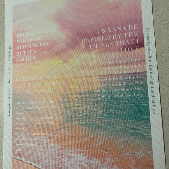 Daylight Lyrics Poster Taylor Swift Art Decor Swiftie Gift Lover Lyric Pink - Picture 3 of 3